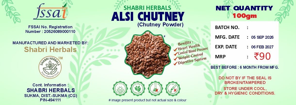 Shabri Herbals Alsi Chutney Powder
