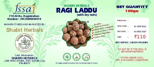 Shabri Herbals Ragi Laddu with dry nuts
